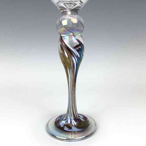Wine Goblet in Mardi Gras by Rosetree Art Glass - Image 2